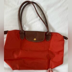 Orange Longchamp with Long Handles